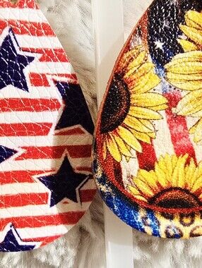 2 Pairs 4th Of July Earrings